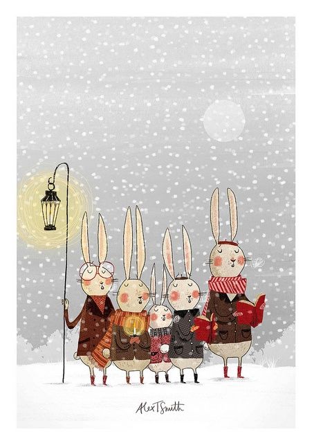 Alex T Smith, Winter Illustration, 강아지 그림, Bunny Art, Arte Animal, Noel Christmas, Holiday Illustrations, Christmas Illustration, The Rabbit