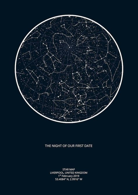 Star Map Poster, The Night Sky Custom Star Map, Star Sky Map, Night Sky Constellations, Star Map Gift, God Eye, Star Map Art, Venus Star, Night Sky Map