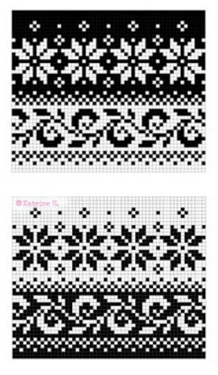 Selbu pattern Color Work Pattern, Selbu Pattern, Knitting Patterns Colorwork, Knit Jacquard Pattern, Fairisle Patterns, Jacquard Knitting Chart, White Scandinavian Style Fair Isle Pattern, Fair Isle Knitting Patterns Charts Snowflake, White Scandinavian Fair Isle Pattern