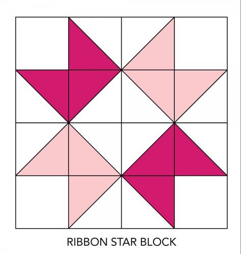 Assemble an 8" Ribbon Star block. 8 Inch Star Quilt Block Patterns Free, Star Patchwork Quilt, Ribbon Star Quilt Block Free Pattern, Hst Quilt Blocks, Sampler Quilt Patterns, Ribbon Star, Colchas Quilting, Quilt Blocks Easy, Painted Barn Quilts