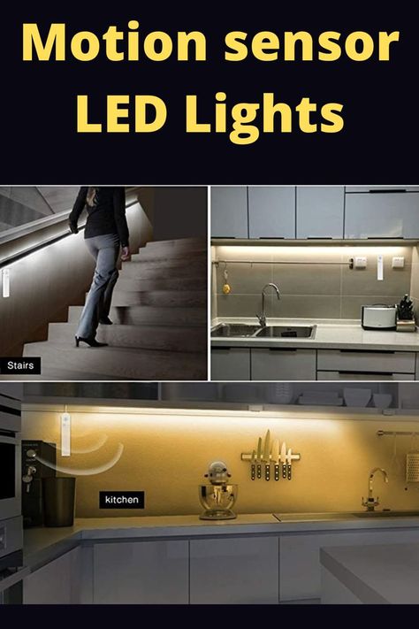 Turn your home into a smart place with our LED Motion Sensor Lights. Bright light turns on automatically as soon as the sensor detects movement, providing a safe light for those little journeys you do in the dark. Led Closet, Stairs In Kitchen, Bed Stairs, Led Under Cabinet Lighting, Closet Organizing Systems, Kitchen Hacks Organization, Home Board, Motion Sensor Lights, Under Cabinet Lighting