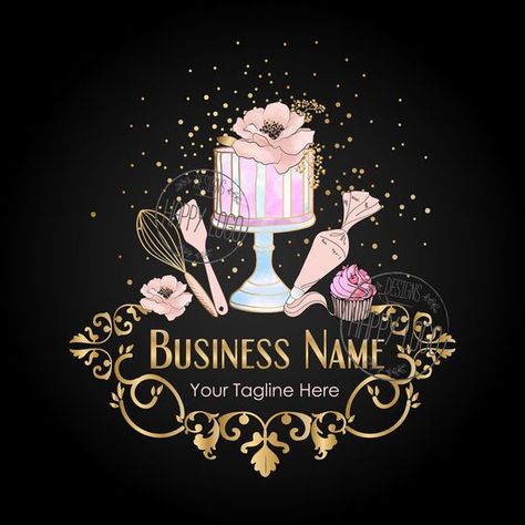 Logos For Cake Business, Logo Design Cake Shop, Logo Sweet Cake, Cake Shop Logo Creative, Cake Baking Logo Design, Cake Logo Design Free, Logo For Cake Business, Cake Logo Design Graphics, Cake Business Logo Ideas