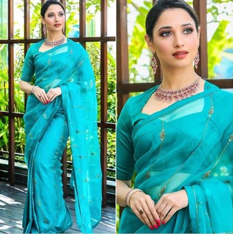 Tamannaah Bhatia’s Saree Look Is The Perfect Blend Of Contemporary Style With Timeless Elegance, Here's How To Get It Blouse Designs High Neck, Sari Blouse Designs, Saree Blouse Patterns, Silk Saree Blouse Designs, Ladies Blouse Designs, Blouse Designs Silk, Elegant Blouse Designs, Saree Blouse Designs Latest, Designer Saree Blouse Patterns