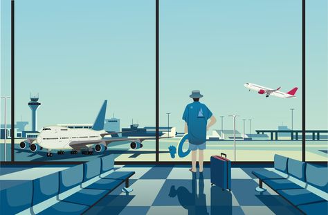 Airport Illustration, Scenery Illustration, Background Paint, Disney Imagineering, Illustration Flat, Air Traffic Control, Airports Terminal, Lifestyle Illustration, Icn Airport