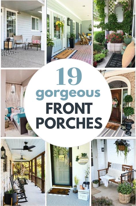 Front Porch Seating, Modern Front Porches, Front Porch Bench, Front Porch Furniture, Porch Wall Decor, Front Porch Lighting, Porch Landscaping, Porch Bench, House Front Porch