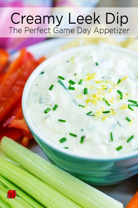 Leek Dip Recipe, Leek Dip, Spicy Queso Dip, Warm Appetizers, Spicy Queso, Make Ahead Appetizers, Game Day Appetizers, Perfect Appetizers, Dip Recipe