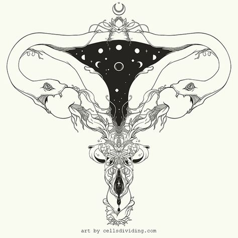 Snake Uterus & Ovaries on Behance Uterus Tattoo, Uterus Art, Ipad Pro Apple Pencil, Snake Art, Procreate Ipad, 문신 디자인, Feminist Art, Gray Light, Snakes