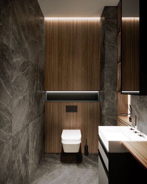 Bathroom Render, Toilet Design Modern, Small Toilet Design, Wc Design, Small Toilet Room, Interior Bathroom, Washroom Design, Powder Room Design, Small Toilet