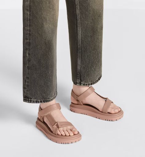 D-Wave Sandal Powder Pink Lambskin | DIOR