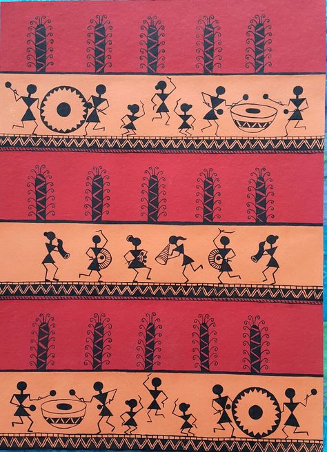 Warli painting by sneha gupta Worli Painting, Warli Painting, Warli Art, Madhubani Art, Painting Contemporary, Indian Folk Art, Madhubani Painting, Indian Paintings, Indian Art Paintings