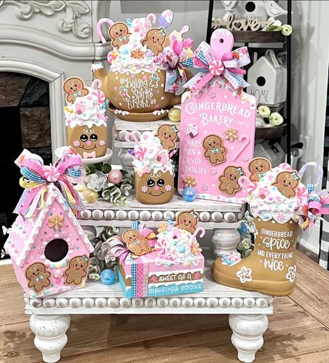 Christmas Fence, Pastel Gingerbread, Christmas Candyland, Pastel Christmas Decor, Candy Decorations Diy, Whoville Christmas, Gingerbread Diy, Hobby Lobby Christmas, Gingerbread Crafts