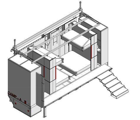 Costa Rican architect César Oreamuno has designed a modular capsule that accommodates to the basic needs of a community after a state of emergency or... Refugee Shelter, Small Eco House, Emergency Shelters, Shigeru Ban, Shelter Design, Social Design, Emergency Shelter, Micro House, Camp Furniture