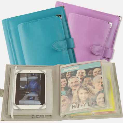 Ministry Ideaz: All-In-One Preaching Folio & Universal Tablet Hold... Jw Humor, Magazine Organization, Jw Ministry, Jehovah Witness, Portfolio Case, Pioneer Gifts, Ministry Ideas, Family Worship, Jw Gifts