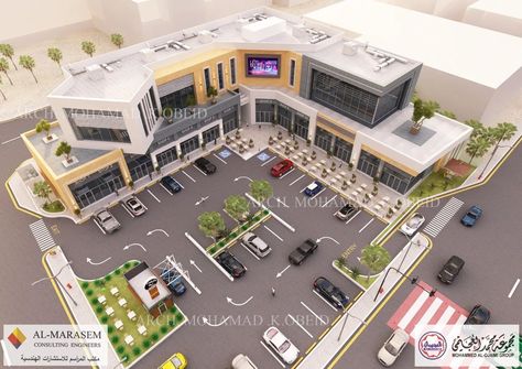 Shopping Malls Architecture, Mall Layout Design, Small Strip Mall Designs, Strip Mall Architecture Plan, Commercial Center Plan, Small Shopping Complex Design, Commercial Shops Plan, Small Plaza Design, Small Mall Design