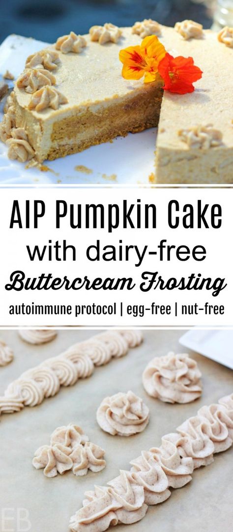 Aip Cake, Aip Pumpkin, Dairy Free Buttercream, Autoimmune Protocol Recipes, Eat Beautiful, Autoimmune Paleo Recipes, Aip Desserts, Paleo Pumpkin, Autoimmune Protocol