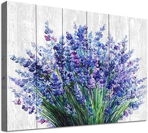 Lavender Wall Art, Lavender Wall, Canvas Flowers, Flower Canvas Wall Art, Flower Painting Canvas, Wall Decor Modern, Modern Canvas Art, Canvas Picture, Hur Man Målar