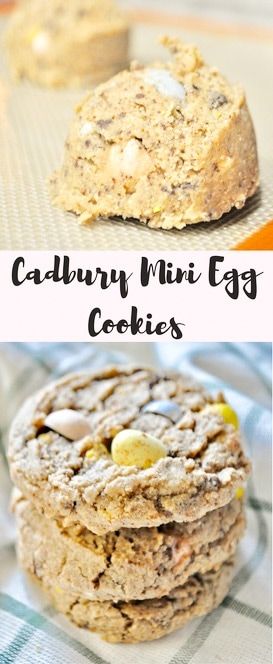 Cadbury Mini Egg Cookies- Oat cookies packed with Cadbury Mini Eggs! These are the perfect Easter treat! Cadbury Mini Egg Cookies, Mini Egg Cookies, Cadbury Mini Eggs, Mini Eggs Cookies, Egg Cookies, No Egg Cookies, Mini Egg, Best Sweets, Oat Cookies