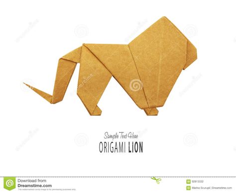 Origami lion king stock photo. Image of shape, polygon - 92913332 Origami Lion, Paper Birds, Birds Flying, Design Vector, A White Background, Lion King, Kraft Paper, Abstract Design, Stock Illustration