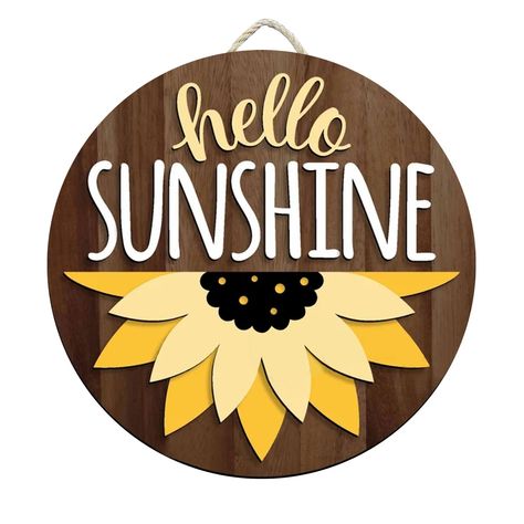 Mortilo Summer Welcome Round Wood Door Hanger 12 Inch Large Wooden Flower Sign Inspirational Wall Porch Art Summer Fall Front Door Wreath Hanging for Indoor Outdoor Decor (G) (As an Amazon Associate I earn from qualifying purchases) Circle Door Hangers Wooden Diy Summer, Wood Sunflower Door Hanger, Hello Sunshine Porch Sign, Courtyard Door, Hello Sunshine Door Sign, Sunflower Circle Sign, Porch Garland, Porch Art, Porch Wall Decor