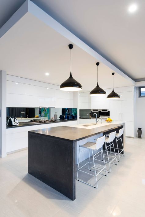 10 Reasons for a Kitchen Bulkhead + Design Examples | Houzz AU Kitchen Soffit, Monochrome Kitchen, Small Dining Room Table, Grey Kitchen Island, Fabulous Kitchens, Kitchen Benches, Contemporary Kitchen Design, Kitchen Pictures, Kitchen Cabinet Design