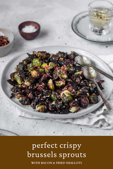 Recipes With Honey, Crispy Brussels Sprouts, Winter Side Dishes, Fried Brussel Sprouts, Cozy Recipes, Crispy Brussel Sprouts, Brussels Sprouts With Bacon, Dijon Vinaigrette, Thanksgiving Side Dish