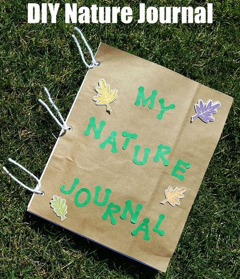 DIY Nature Journal for kids (with writing prompts) Diy Nature Journal, Journal Crafts, Journal Prompts For Kids, Diy Nature, Journal Nature, Forest School Activities, Journal For Kids, Nature Projects, Nature School