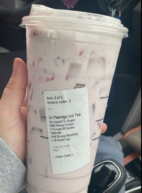 Best drink ever Pink Drink With Heavy Cream, Starbucks Pink Drink, Milk Drinks, Cold Starbucks Drinks, Vanilla Powder, Best Drink, Starbucks Secret Menu Drinks, Starbucks Secret, How To Order Starbucks