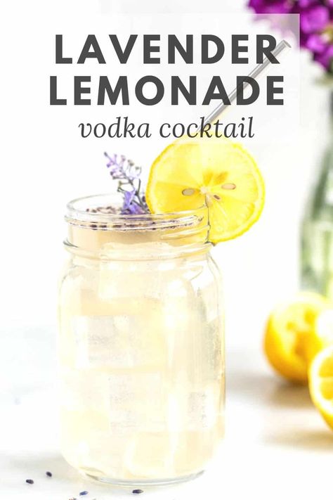 Lavender Lemonade is the perfect cocktail for your next get together! It's refreshing, it's sweet, and always gets the party started! Lavender Lemonade Cocktail, Lemonade Cocktail Recipe, Refreshing Summer Recipes, Spiked Lemonade, Lavender Cocktail, Lemon Cocktail, Drink Syrups, Lavender Recipes, Vodka Lemonade