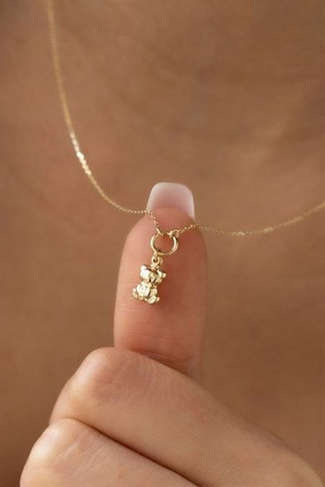 Gold Earrings Models, Good Luck Gifts, Gold Armband, Bear Necklace, Dainty Gold Necklace, Jewellery Gold, 14k Gold Necklace, Summer Necklace, Pet Necklace