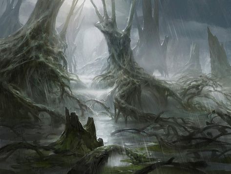 Swamp of Sloth Dnd Swamp, Swamp Art, Mtg Art, Fantasy Forest, The Elder Scrolls, Fantasy Setting, Fantasy Places, Fantasy Art Landscapes, Fantasy Concept Art