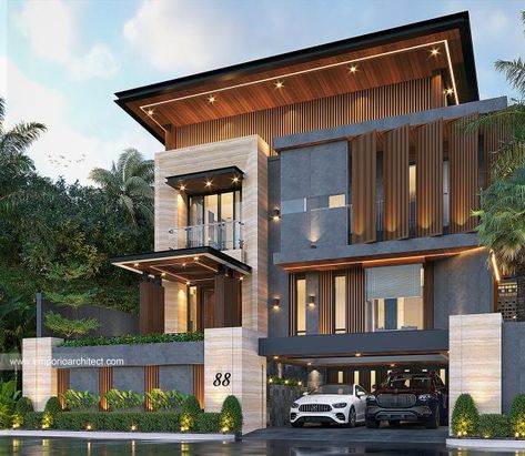 Modern Tropical Luxury House, Modern Tropical House Facade, Residential Elevation, Building View, Modern Tropical House, Emporio Architect, Small House Design Exterior, Best Modern House Design, House Design Exterior