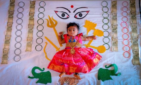 Dussehra Baby Photoshoot Ideas, Navaratri Photoshoot Ideas, Navaratri Photoshoot For Baby, Navaratri Baby Photoshoot Ideas, Ugadi Theme Baby Photoshoot, Dasara Baby Photoshoot Ideas, Navratri Baby Photoshoot Ideas, Navratri Theme Baby Photoshoot, Month Birthday Photoshoot