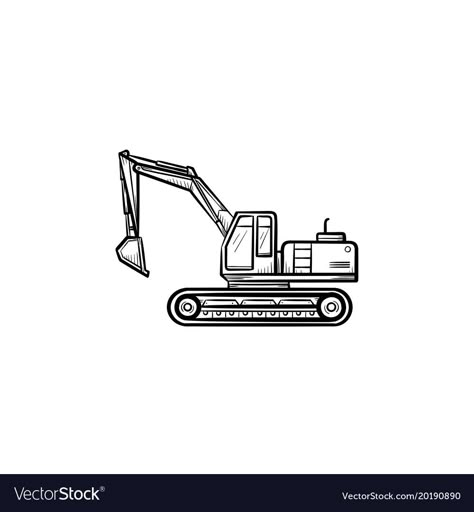 Backhoe Tattoo, Backhoe Drawing, Excavator Tattoo, Machinery Drawing, Construction Tattoo, Cow Tattoo, Paint Inspo, Civil Construction, Doodle Icon