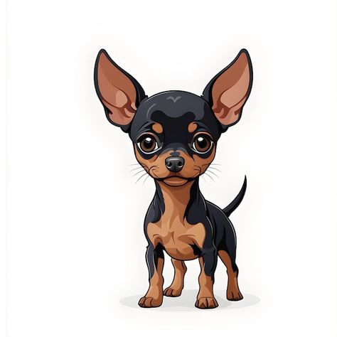 Pinscher miniatura cachorro de perro peq... | Premium Photo #Freepik #photo #casa #perro #fondo #piso Kawaii Dog Illustration, Chihuahua Clipart, Mini Pincher, Chihuahua Drawing, Mini Pinscher, Chihuahua Art, Silhouette Curio, Cute Easy Doodles, Graffiti Characters