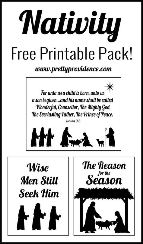 Nativity Themed Free Printables Nativity Outline, Nativity Printables, The True Meaning Of Christmas, Ward Christmas Party, Nativity Silhouette, Outdoor Nativity, Christ Centered Christmas, Nativity Sets, Easy Christmas Decorations