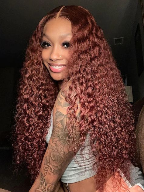 Reddish Brown Wigs – Salonready Wig Auburn Color, Brown Water, 13x4 Lace Front Wig, Dark Auburn, Closure Wigs, Kinky Curly Wigs, Mom Hairstyles, Wave Wig, Brown Wig