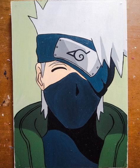 Kakashi Painting, Anime Canvas Painting, Naruto Sketch Drawing, Oil Pastels Painting, Portraiture Drawing, Kakashi Sensei, Anime Canvas Art, Canvas Painting Designs, Expressive Art