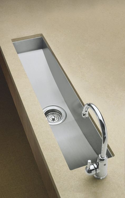 Kohler Undertone K-3188 43" Undercounter Trough Sink Kitchen Sink Remodel, Trough Sink, Prep Sink, Bathtub Drain, Dream Kitchens, Entertaining Kitchen, Kitchen Concepts, Bar Sink, Stainless Steel Kitchen Sink