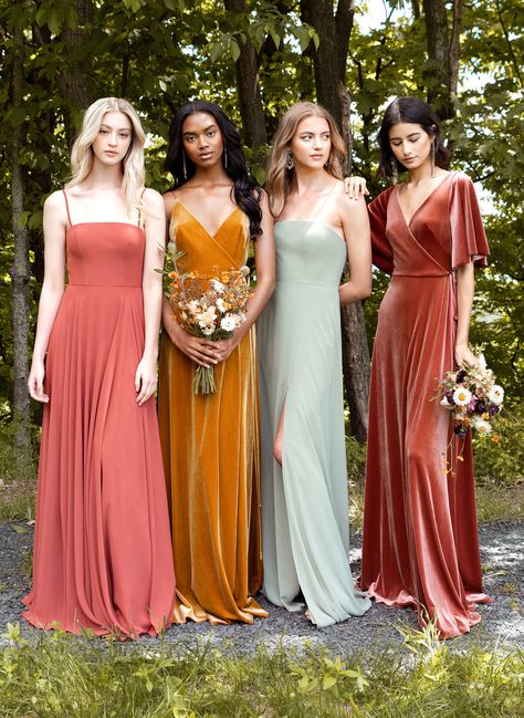 Vestido Convertible, Chic Bridesmaid Dresses, Fall Bridesmaids, Bridesmaid Dresses Boho, Fall Bridesmaid Dresses, Velvet Bridesmaid Dresses, Mismatched Bridesmaids, Mismatched Bridesmaid Dresses, Party Mode