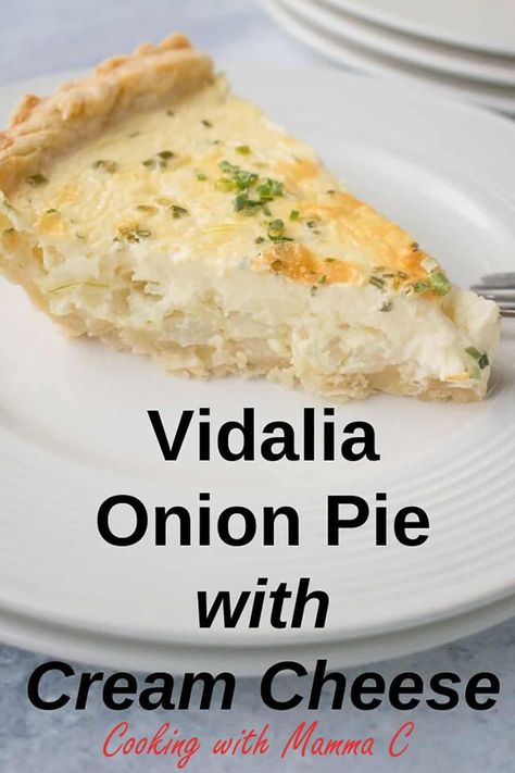 Vidalia Onion Pie Recipe, Pie With Cream Cheese, Vidalia Onion Recipes, Onion Quiche, Onion Pie, Vidalia Onion, Sweet Onions, Holiday Brunch, Vegetarian Entrees