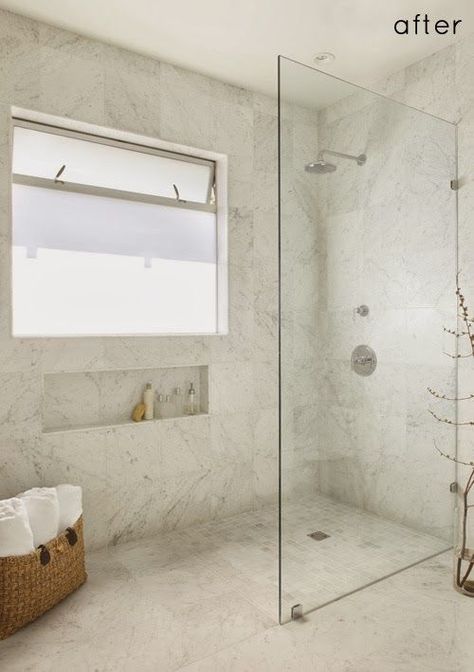 Shower Remodel Diy, Small Shower Remodel, Small Bathroom With Shower, Standing Shower, Diy Bathroom Makeover, Farmhouse Tile, Master Shower, Small Showers, Bad Inspiration