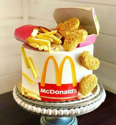 Mc Donald Cake, French Fries Cake, Kfc Cake, Boys 18th Birthday Cake, Free Mcdonalds, Corn Flake, Mcdonalds Gift Card, Cookies Cake, Cheesecake Filling