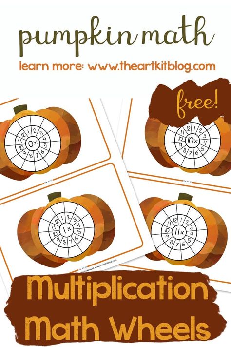 FREE! Fall Pumpkin Math Wheels: Multiplication Facts 0 - 12 Math Wheels, Math Wheel, Elementary Homeschool, Pumpkin Math, Waldorf Montessori, Pumpkin Activities, Homeschool Elementary, Fun Pumpkins, Homeschool Printables