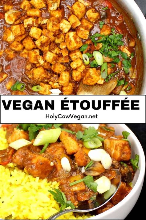 Seafood Etouffee, Vegan Cajun, Vegan Holiday, Louisiana Recipes, Holy Cow, Cajun Seasoning, Tofu Recipes, Vegan Condiments, Vegan Dinner Recipes