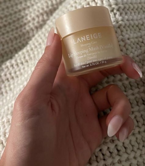 Laneige Lip Sleeping Mask Vanilla Aesthetic, Soft Vanilla Aesthetic, Vanilla Laneige, Caramel Girl Aesthetic, Laneige Lip, Skin Care Product, Golden Trio, Laneige Lip Sleeping Mask, Vanilla Girl