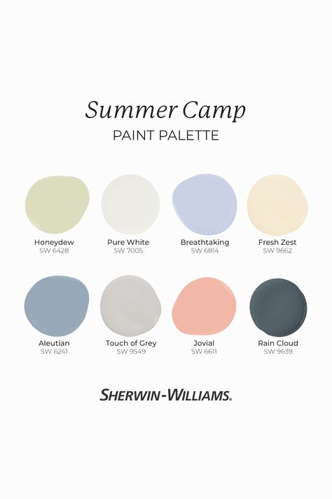 Let your colors shine with this fun-in-the-sun palette from Sherwin-Williams. Save this pin featuring our June Color of the Month, Honeydew SW 6428.
.
WHY WE LOVE IT:
“Honeydew allows us to break the status quo and bring our personalities to life.”
- Sue Wadden, Sherwin-Williams Director of Color Marketing
.
GET THE LOOK:
> Incorporate metallic fixtures
> Choose rounded furniture

STYLING CUES:
> Statement rugs
> Retro furniture

#SherwinWilliams #DIY #Summer #SummerCamp #JoyfulColors #Paint Honeydew Color Palette, June Color Palette, Sun Palette, Rounded Furniture, Statement Rugs, Small Bathroom Paint, June Colors, Furniture Styling, Color Of The Month