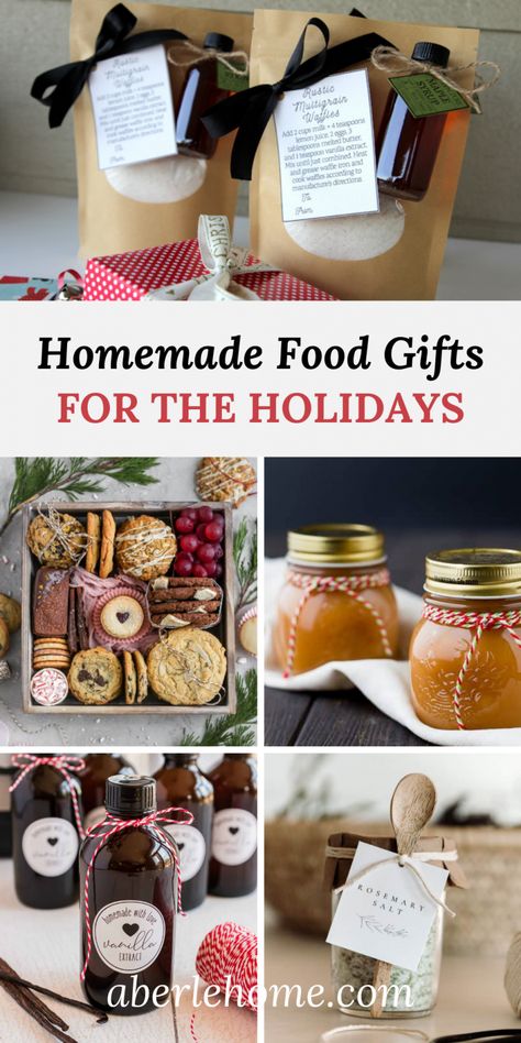 Perfect Homemade Food Gifts for the Holidays - Aberle Home Best Homemade Food Gifts, Good Homemade Christmas Gifts, Homemade Christmas Gifts From The Kitchen, Holiday Treats To Give As Gifts, Food As Gifts For Christmas, Home Made Holiday Gifts, Homemade Christmas Gifts Edible, Holiday Food Basket Ideas, Christmas Gift Baking Ideas