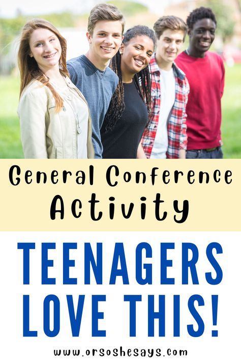 General Conference Yw Activity, General Conference Games For Adults, General Conference Mutual Activities, Lds Youth Conference Games, Lds Conference Snack Ideas, Lds General Conference Preparation, Last Minute Yw Activities, Lds General Conference Ideas For Teens, General Conference Meal Ideas