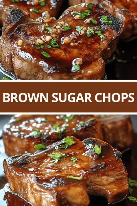 Delicious Brown Sugar Chops Pork Chop Recipes With Soy Sauce, Baked Brown Sugar Pork Chops, Brown Sugar Chops, Brown Sugar Pork Chops In The Crock Pot, Brown Sugar Pork Chop Recipes, Pork Ribeye Chops Recipes, Pork Chop Recipes Baked Bone In, Brown Sugar Pork Chops In Oven, Pork Chop Recipes Skillet