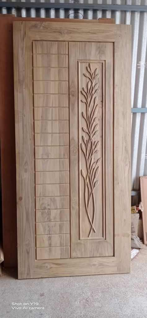 Wood Carving Designs Front Doors, Main Teak Wood Door Design, Room Gate Design Wooden, Teak Wood Main Door Design Modern, Teak Wood Main Door Design, Durga Kavach, Single Main Door Designs, Main Door Design Photos, Teak Door